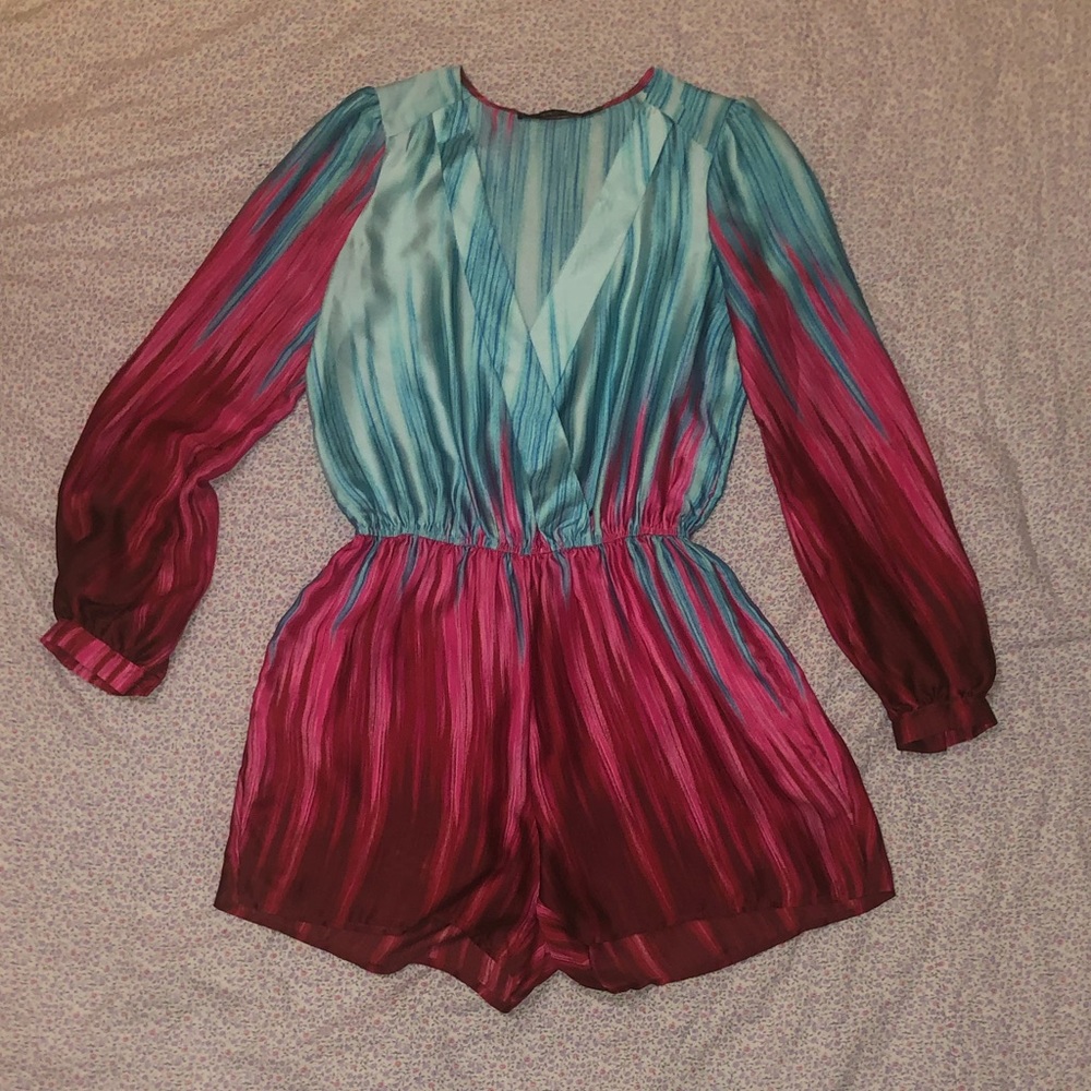 Pink and blue romper
